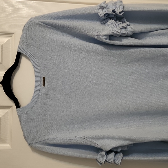 Cotton spring sweater with delicate ruffles on sleeves - Picture 3 of 5